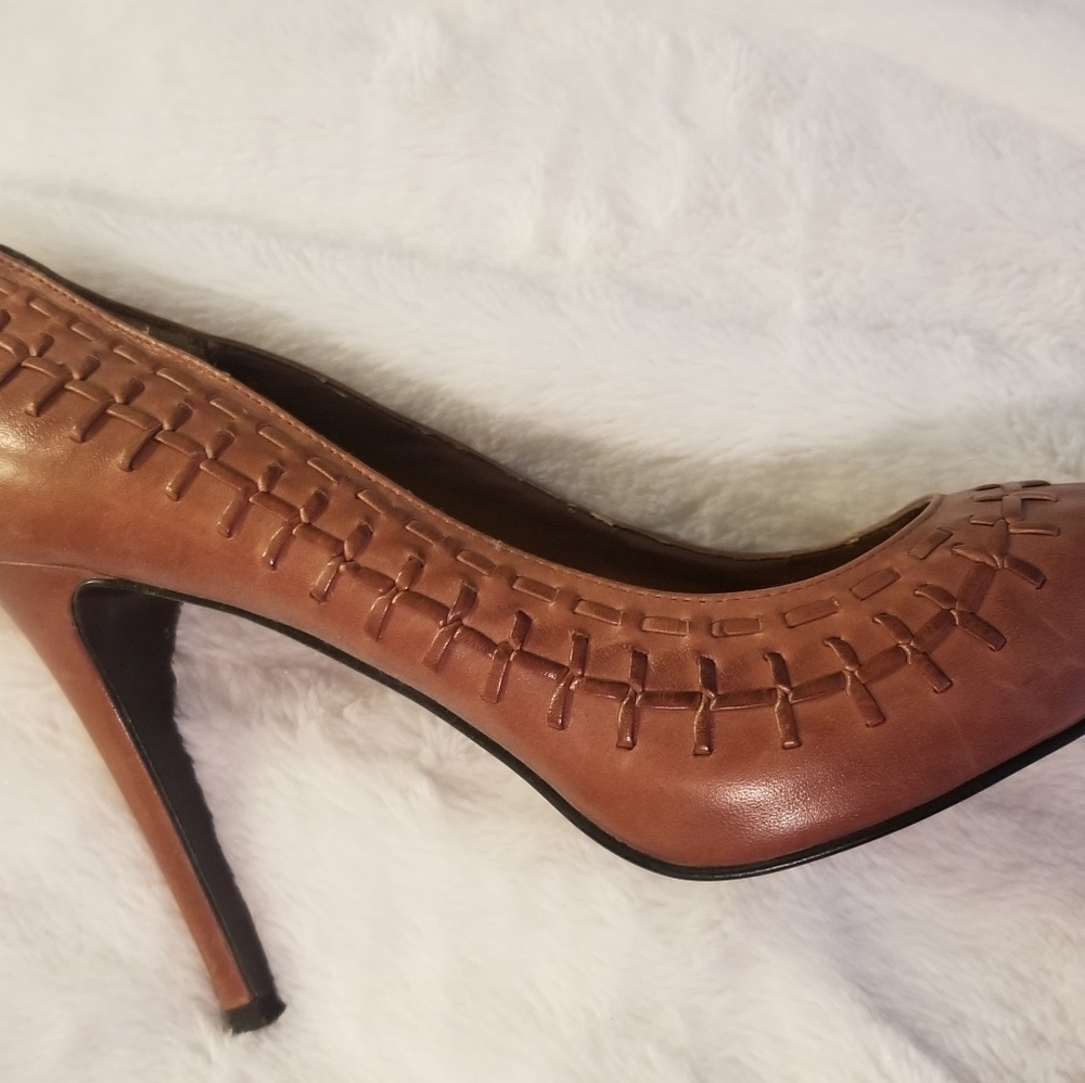 Ralph Lauren Cognac Leather Heel
